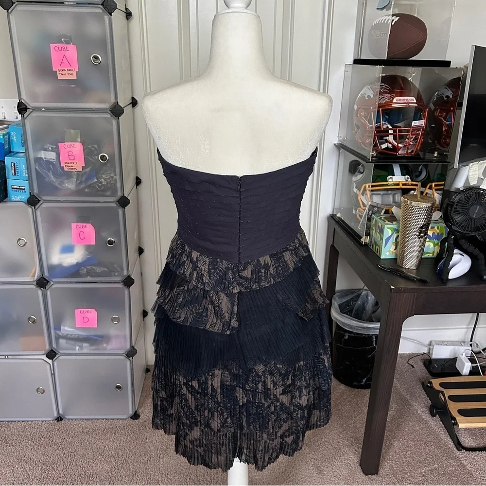 MM Couture by Miss Me Blue Tan Strapless Mini Dress NWT Size Large